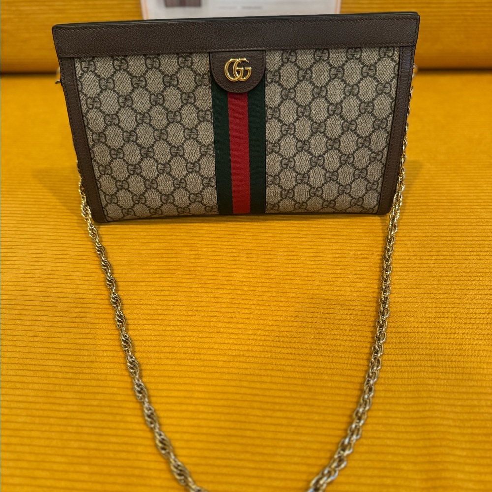 Gucci ophidia GG supreme gold chain